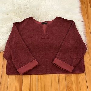 Urban Outfitters split neck cropped long sleeve boxy top